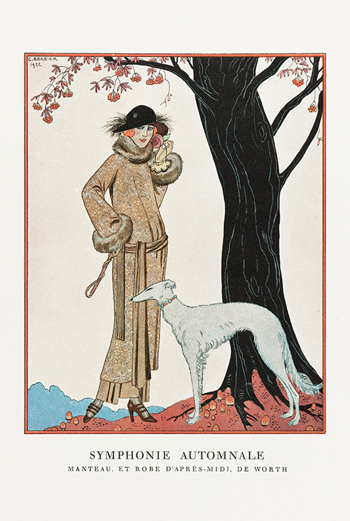 autumn symphony mantle and afternoon dress (1922) george barbier 