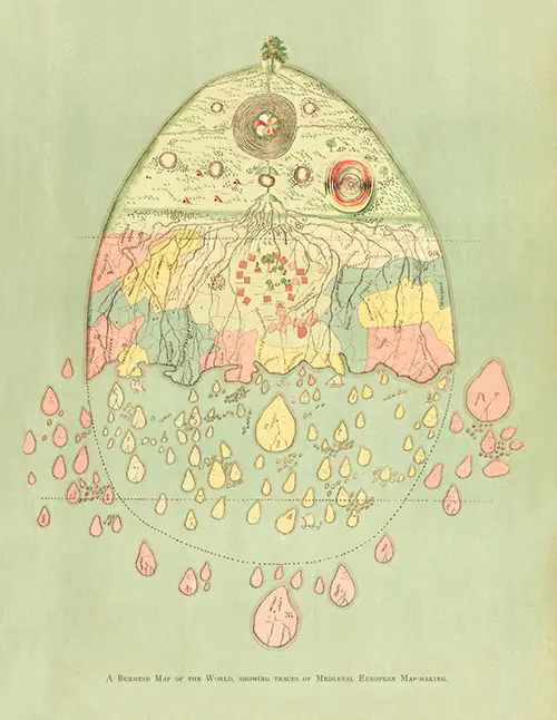 a burmese map of the world (1906) william griggs poster william griggs 