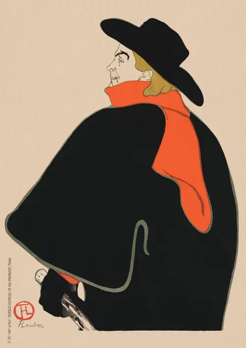 aristide bruant, in his cabaret (1893) henri de toulouse lautrec 