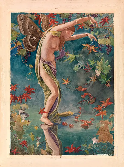 autumn scattering leaves (1900) john la farge 