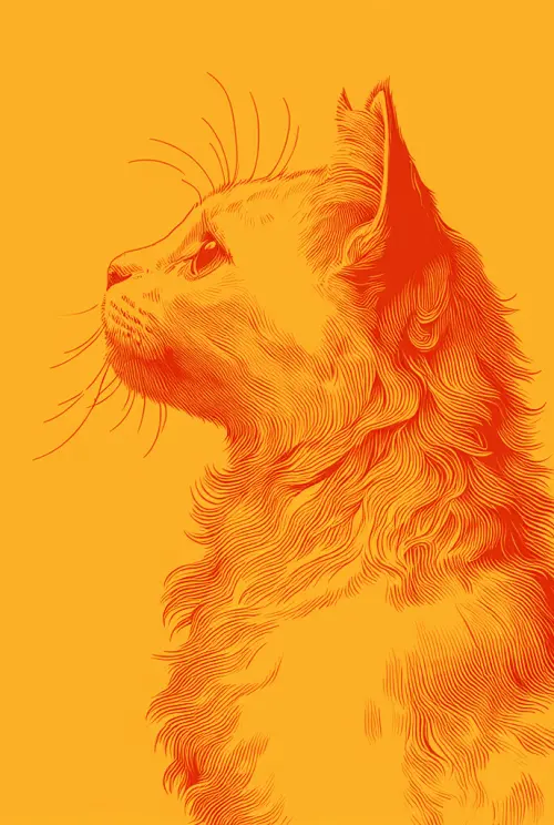 cat, red yellow životinje 