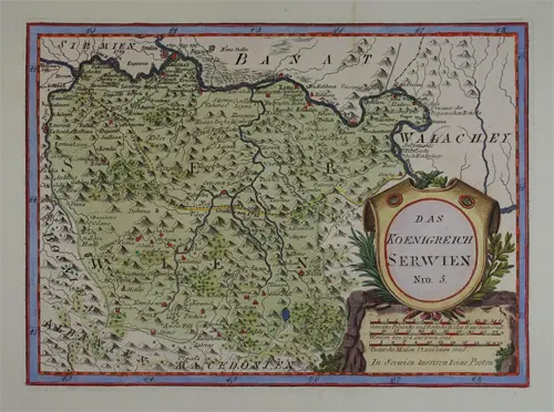 das koenigreich serwien mapa kraljevine srbije (1718 1739) iz 1791 godine  