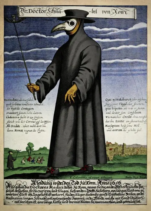 dr schnabel of rome, a plague doctor (1656) poster  