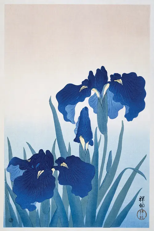 iris flowers biljke japan ohara koson 