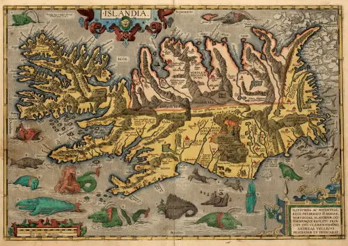 island amp sea monsters (1585) abraham ortelius poster abraham ortelius 
