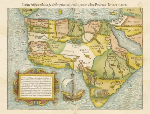 mapa afrike iz 1542 sebastian mu nster 