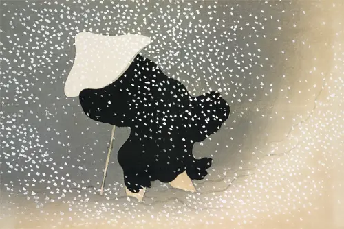 snow from momoyogusa flowers of a hundred generations (1909 1910) japan kamisaka sekka 