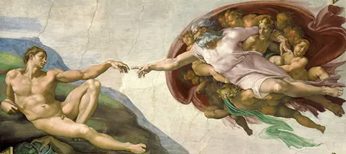 the creation of adam (1511) michelangelo buonarroti 