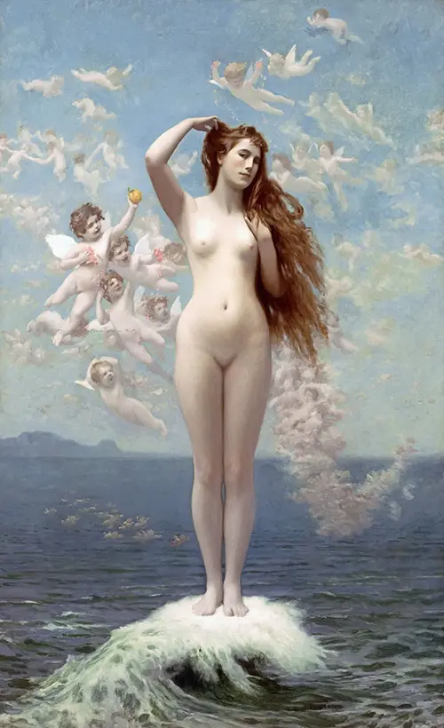 venus rising (vénus sortant des eaux) (1896) jean léon gérôme 