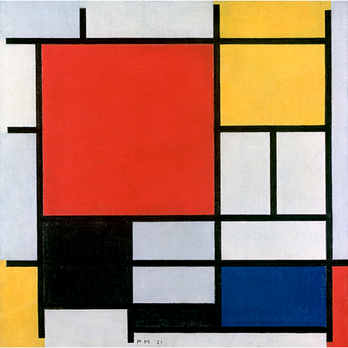 composition with red, yellow, blue, and black (1921) piet mondrian 