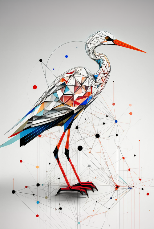 abstract egret  