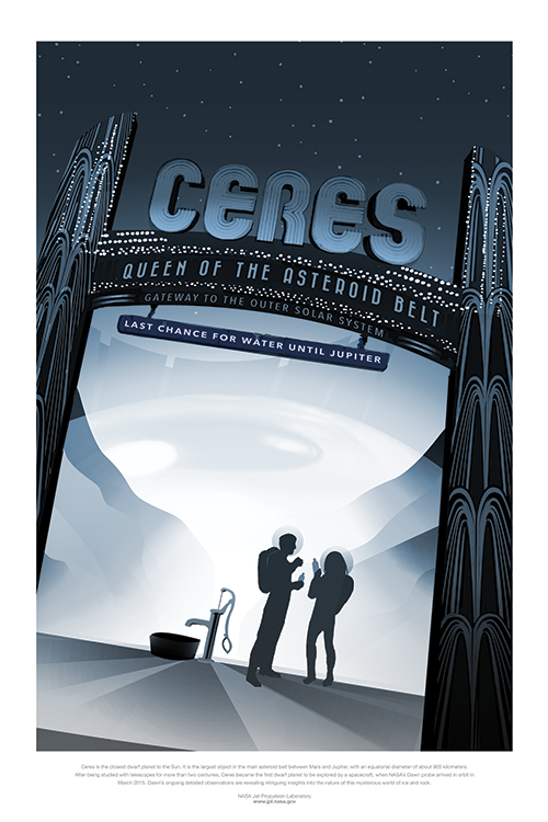 ceres jpl travel poster nasa jet propulsion laboratory 