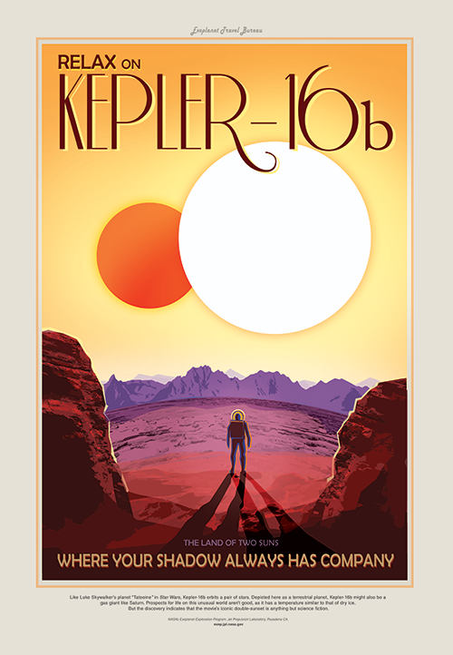 kepler 16b jpl travel poster nasa jet propulsion laboratory 
