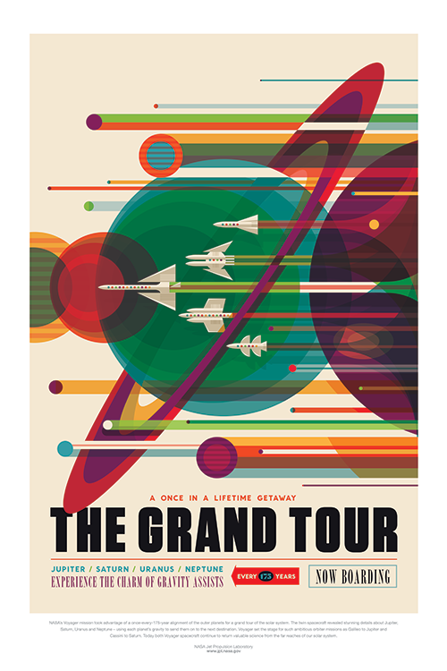the grand tour jpl travel poster nasa jet propulsion laboratory 