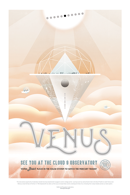 venus jpl travel poster nasa jet propulsion laboratory 