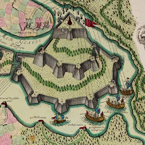 taktička mapa za odbranu srca od napada ljubavi sa 72 strategije kako preživeti bombardovanje i opsadno stanje (1740 god) george matthäus seutter 