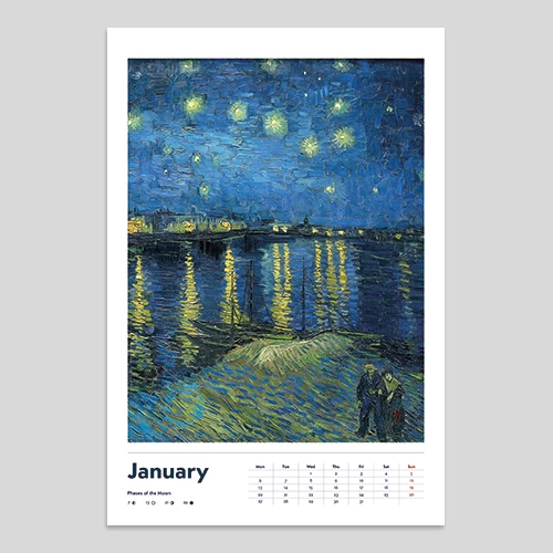 van gogh zidni kalendar za 2025 godinu  
