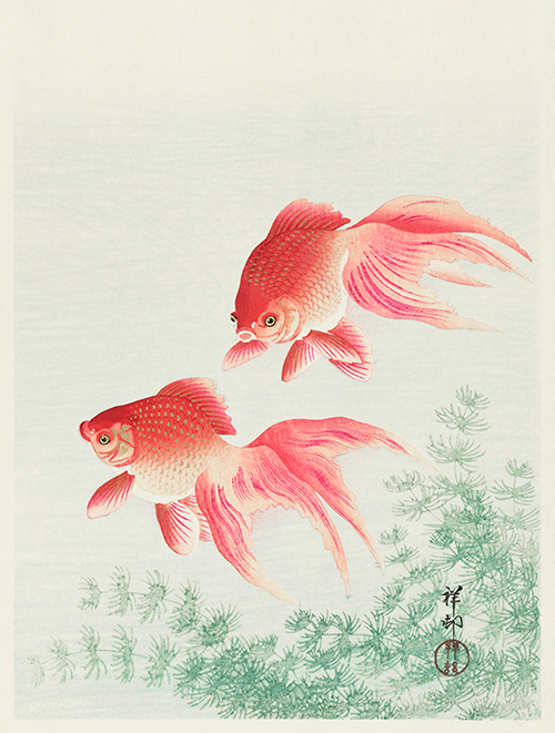 dve zlatne ribice (1926) ohara koson 