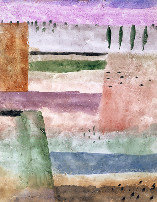 pejzaž sa topolama (1929) paul klee 