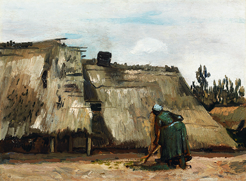 seljanka kopa ispred svoje kolibe (1885) vinsent van gog 