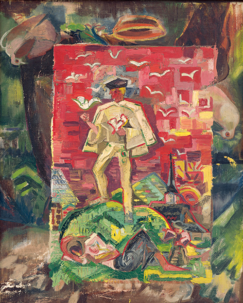 simbolična figura muškarca u narodnoj nošnji (1930 1935) arnold peter weisz kubínčan 
