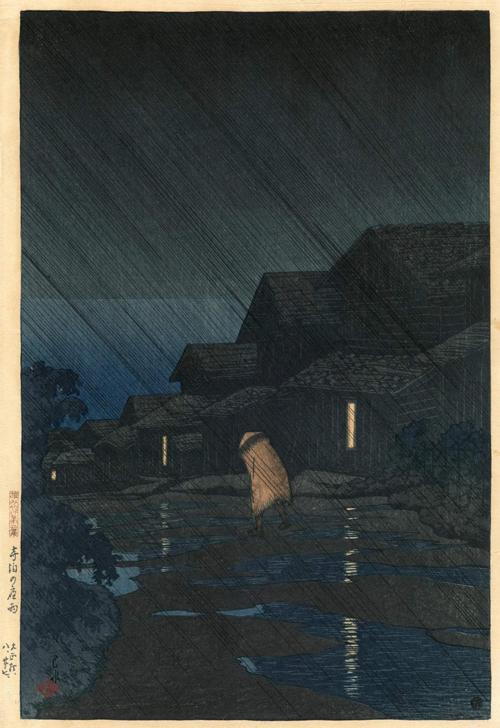 noćna kiša u teradomariju (1921) serija uspomene s putovanja ii kawase hasui 
