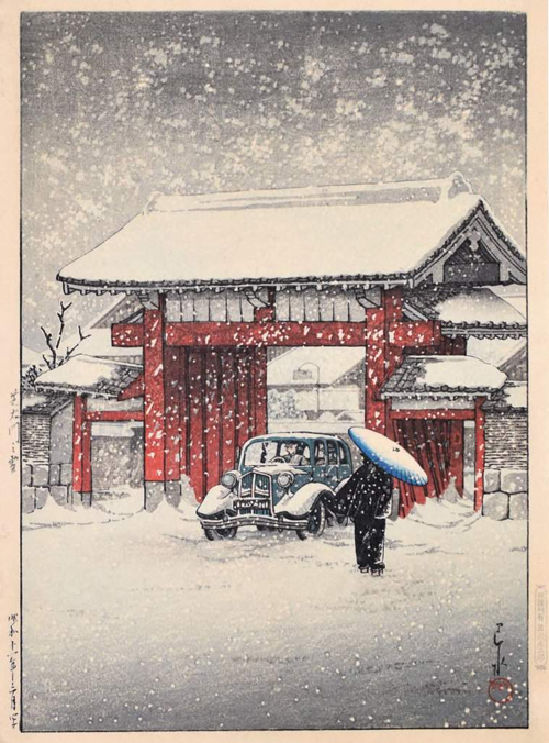 sneg na kapiji daimon, šiba (1936) serija sto pogleda na novi tokio kawase hasui 