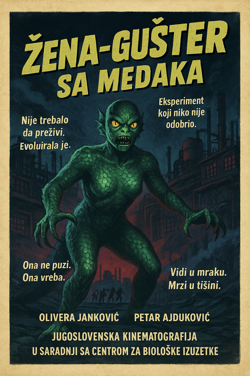žena gušter sa medaka  