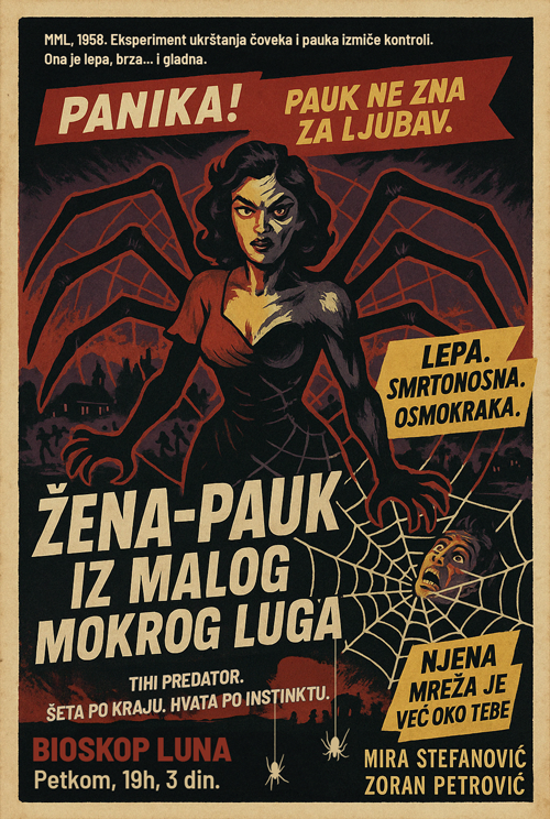 žena pauk iz malog mokrog luga  