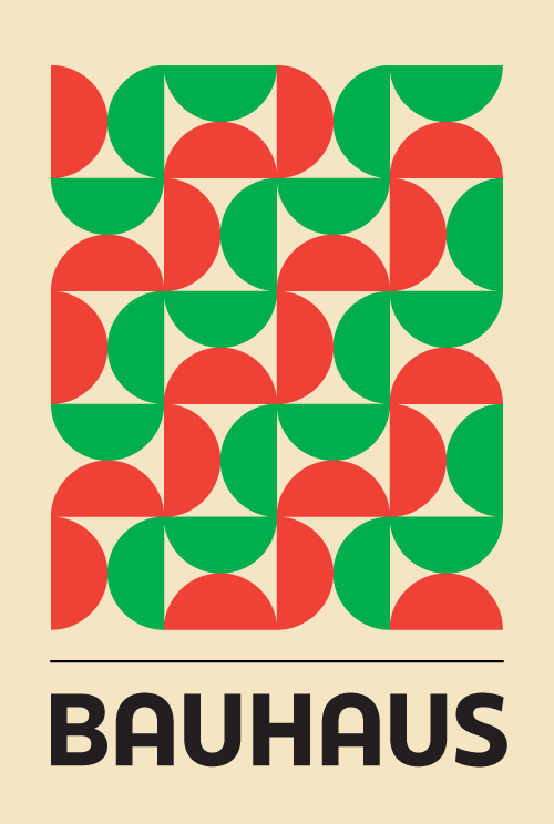 crveno zeleni šablon bauhaus  