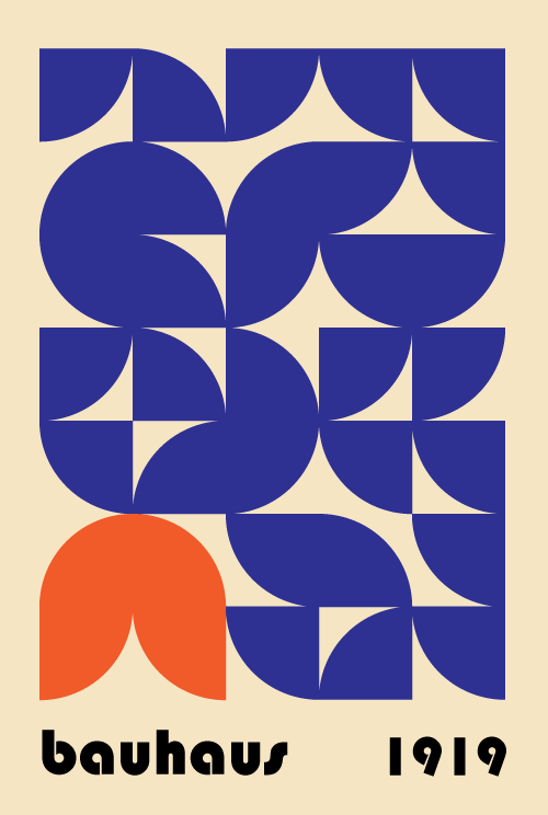 bauhaus šablon u dve boje  