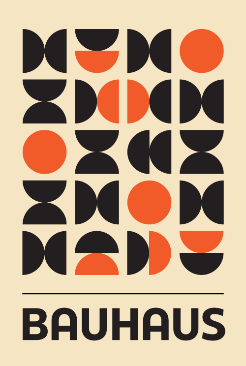 crni narandžasti šablon bauhaus  