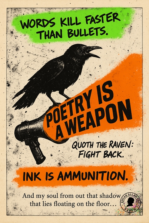 edgar allan poe poetry is a waepon serija the raven manifesto  