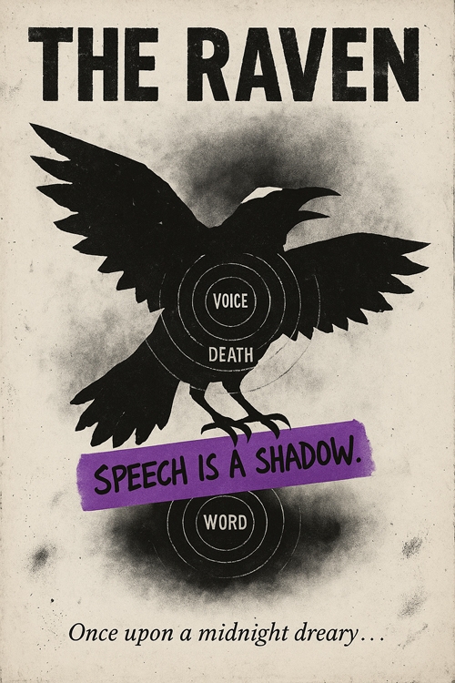 edgar allan poe the raven speech is a shadow serija symbolic cycle of death and word  