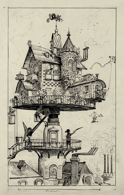 rotirajuća kuća u vazduhu (1883) albert robida 