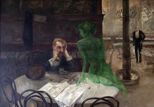 the absinthe drinker in café slavia (1901) viktor oliva 