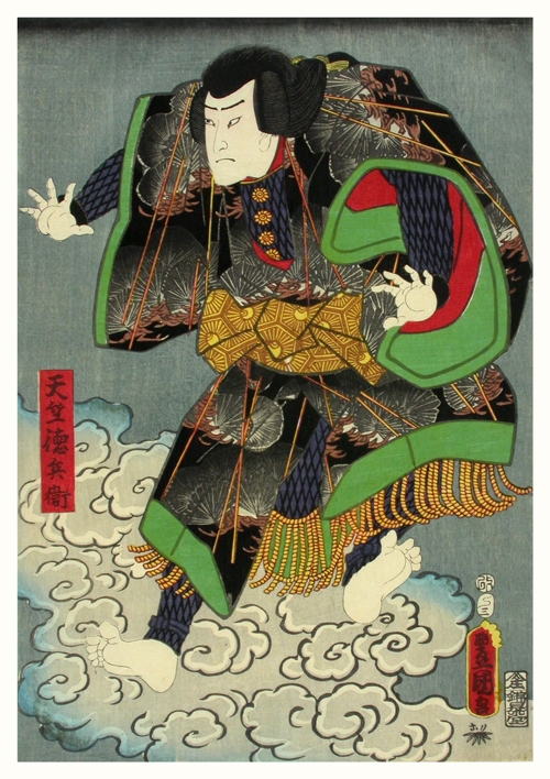 glumac ichikawa ichizō u predstavi soga klan osvaja japan (1857) utagawa kunisada 