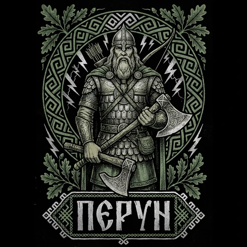 perun majica slovenska mitologija (crna)  