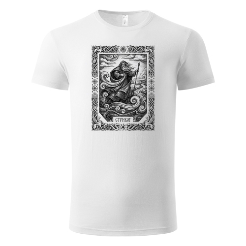 stribog (crni print) majica slovenska mitologija (bela)  