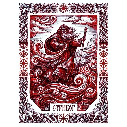 stribog (crveno crni print) majica slovenska mitologija (bela)  