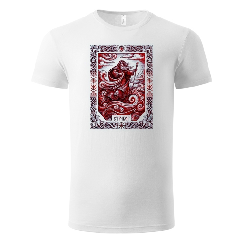 stribog (crveno crni print) majica slovenska mitologija (bela)  