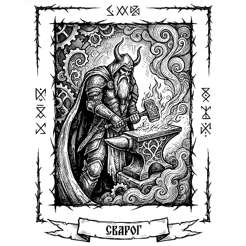 svarog, kovač majica slovenska mitologija (bela)  