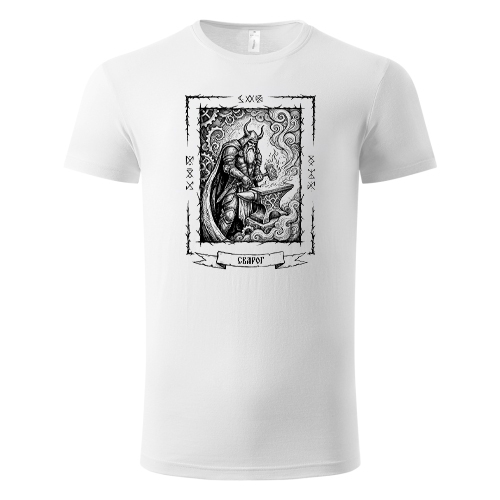 svarog, kovač majica slovenska mitologija (bela)  