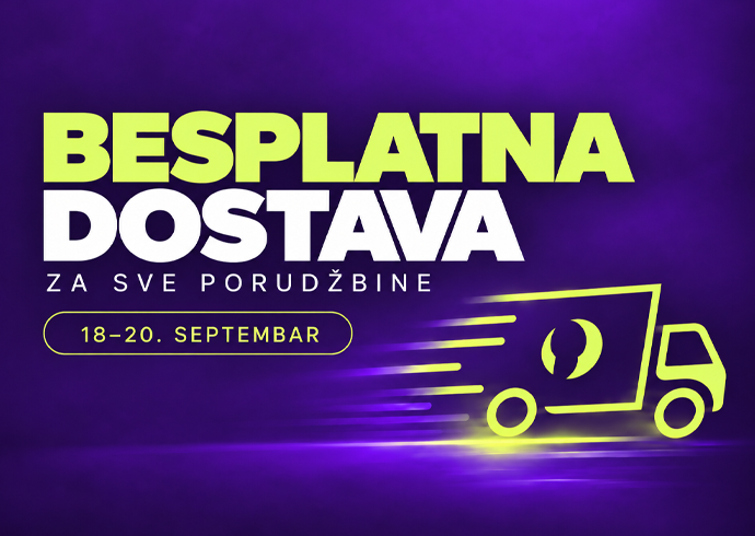 besplatna dostava za sve porudžbine od 18 do 20 septembra 2026  