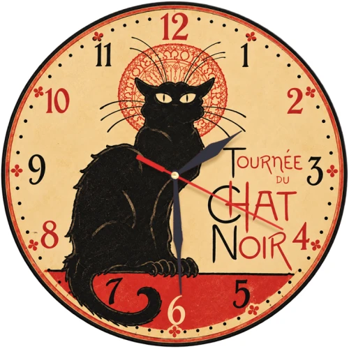zidni sat crna mačka le chat noir  